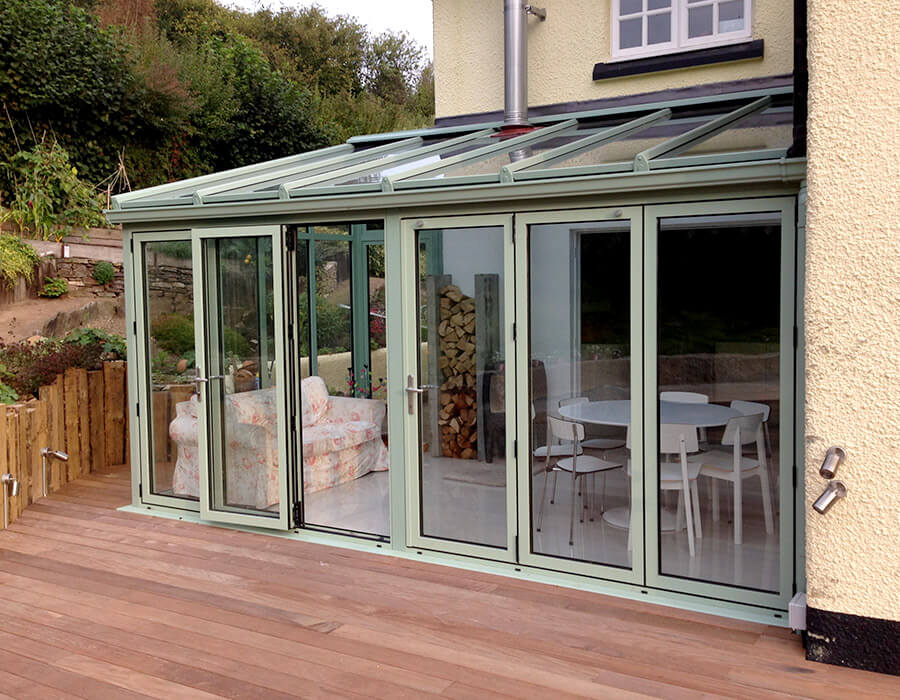 Chartwell green uPVC lean to conservatory