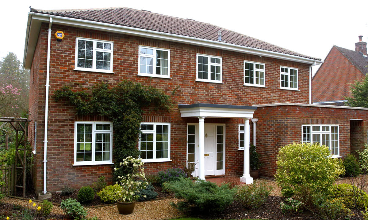 White aluminium casement windows