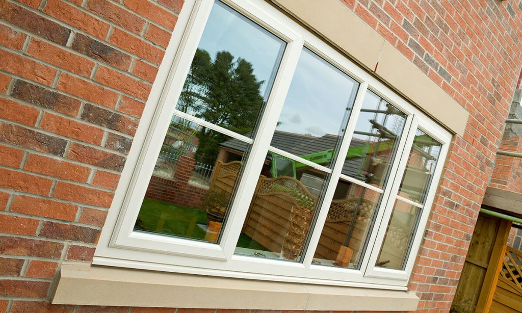 White uPVC casement window