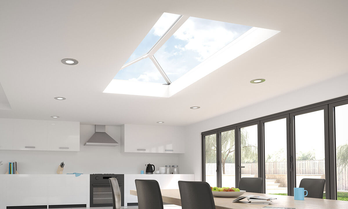 White uPVC lantern roof interior view