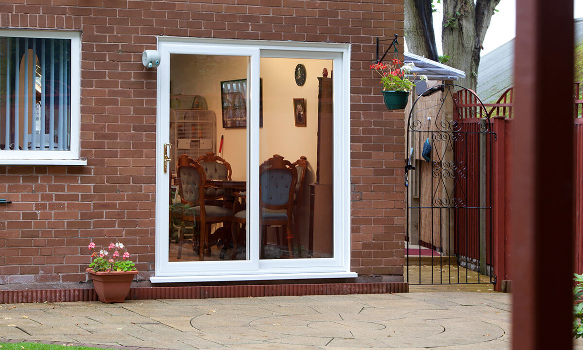 White uPVC sliding patio door