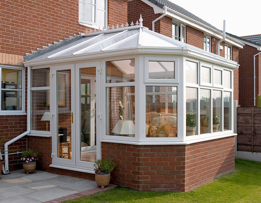 White uPVC victorian conservatory installation