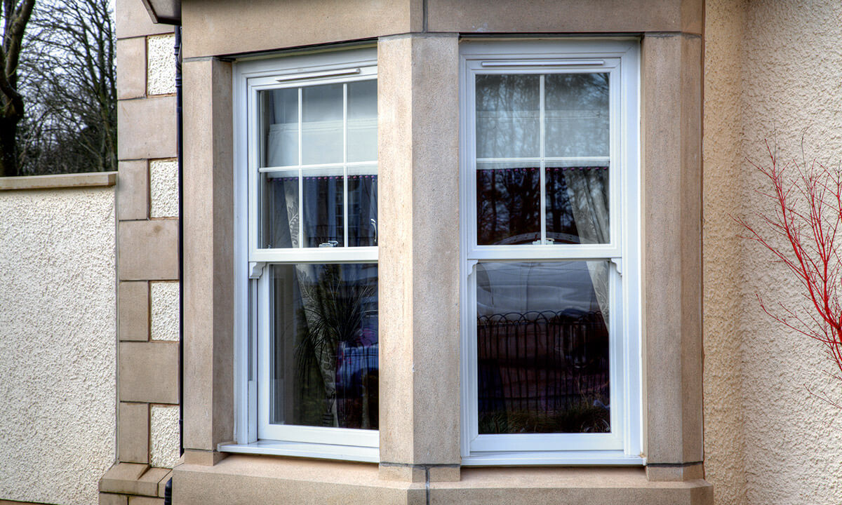 White uPVC sliding sash windows