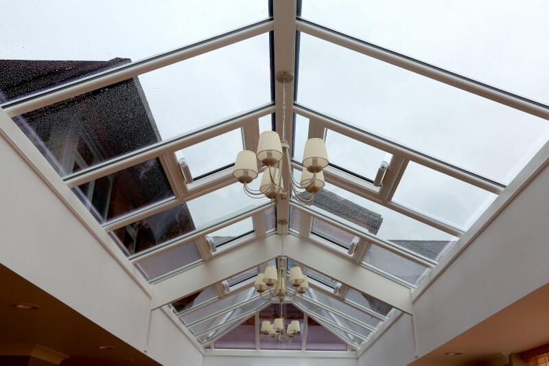 Interior view of an extension's lantern roof