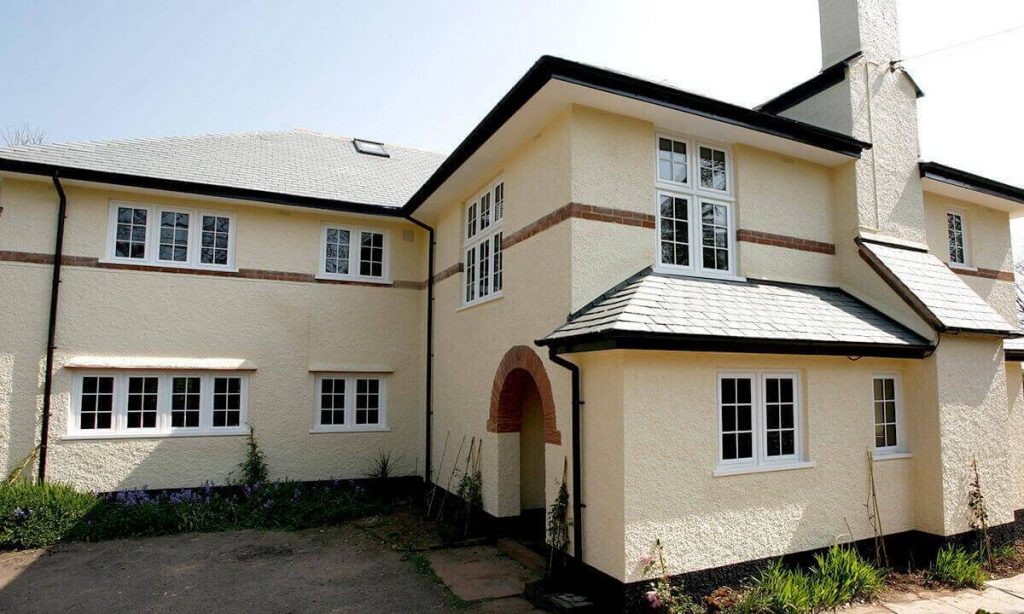 Aluminium casement windows on a house