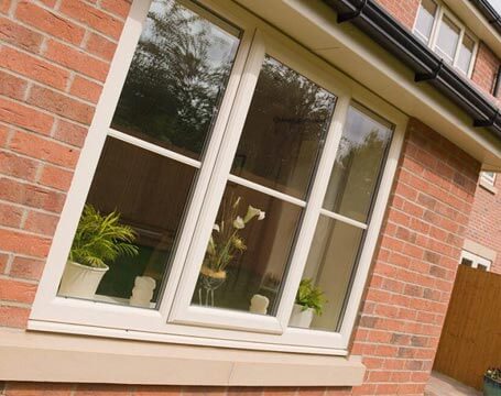Cream double glazed casement window