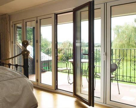 Dual colour aluminium bifold door