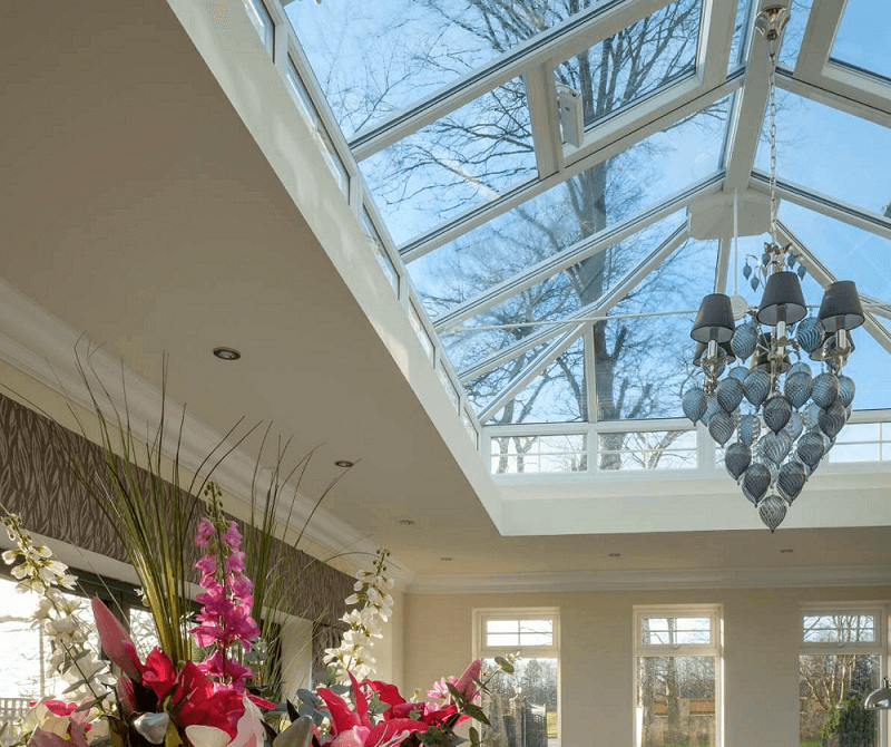 Liniar conservatory roof interior