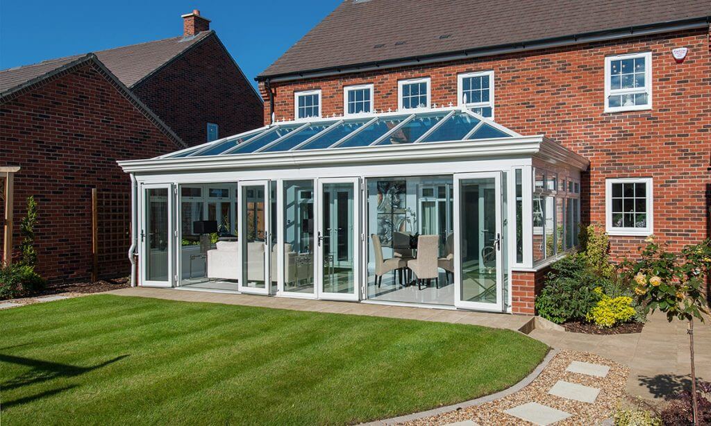 White uPVC gable conservatory builder