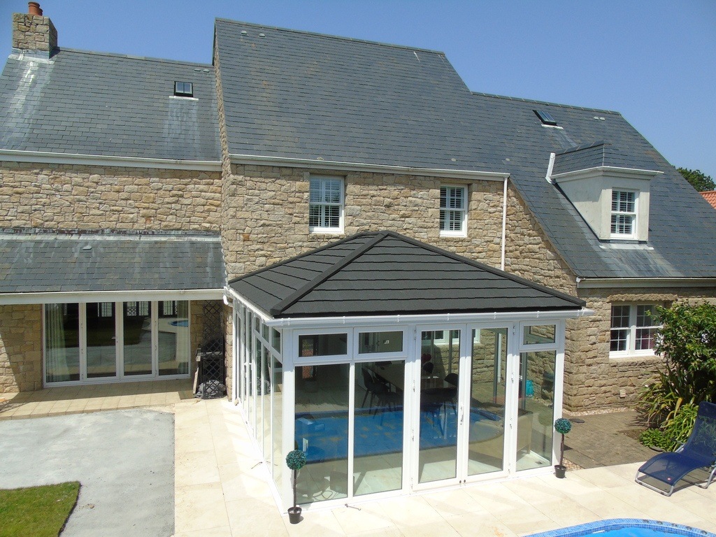 A black Conservatory roof.