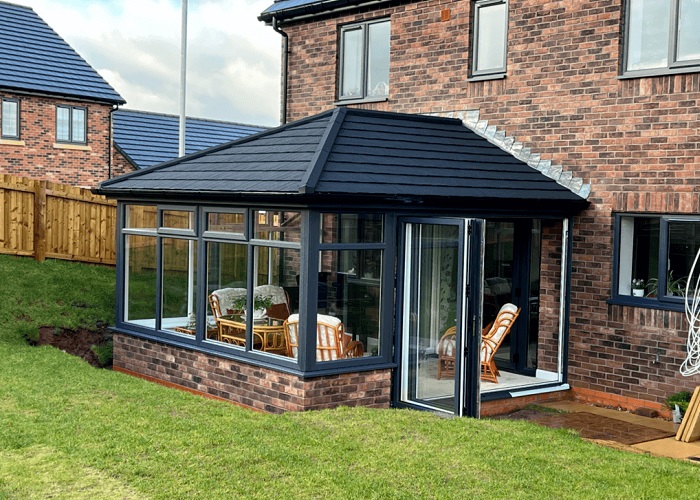 A stone black supalite tiled roof