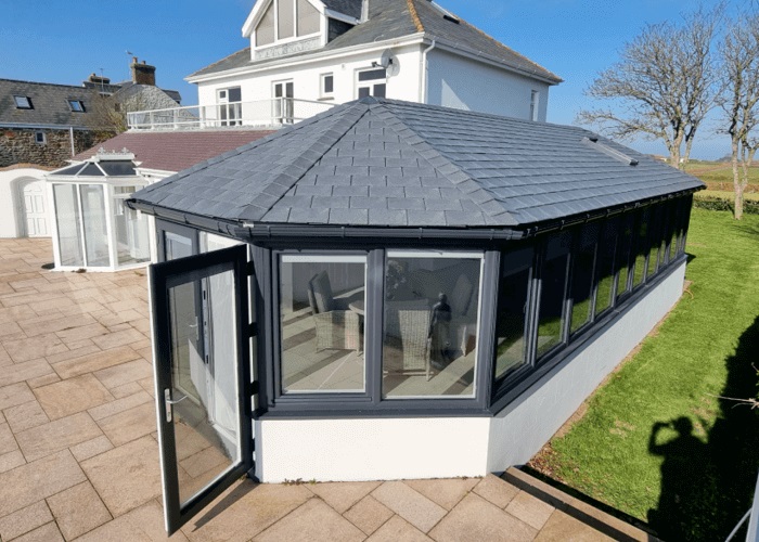A stone black supalite tiled roof