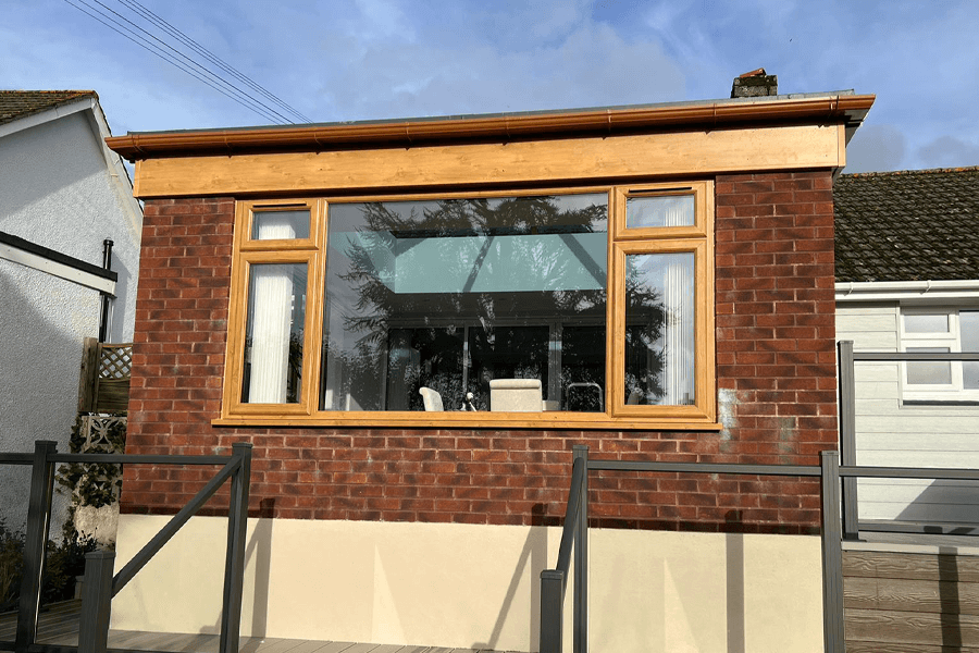 modern extension with oak upvc casement windows